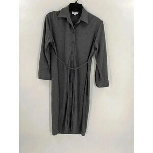 STEENA GRAY BUTTON UP SHIRT DRESS TIES AT WAIST SIZE SMALL MADE IN USA EUC
